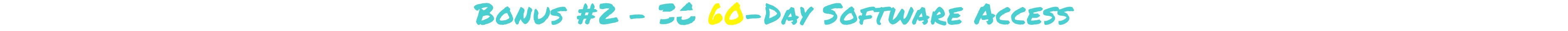 Bonus #2 - 60 Day Software Access  (Value $138)