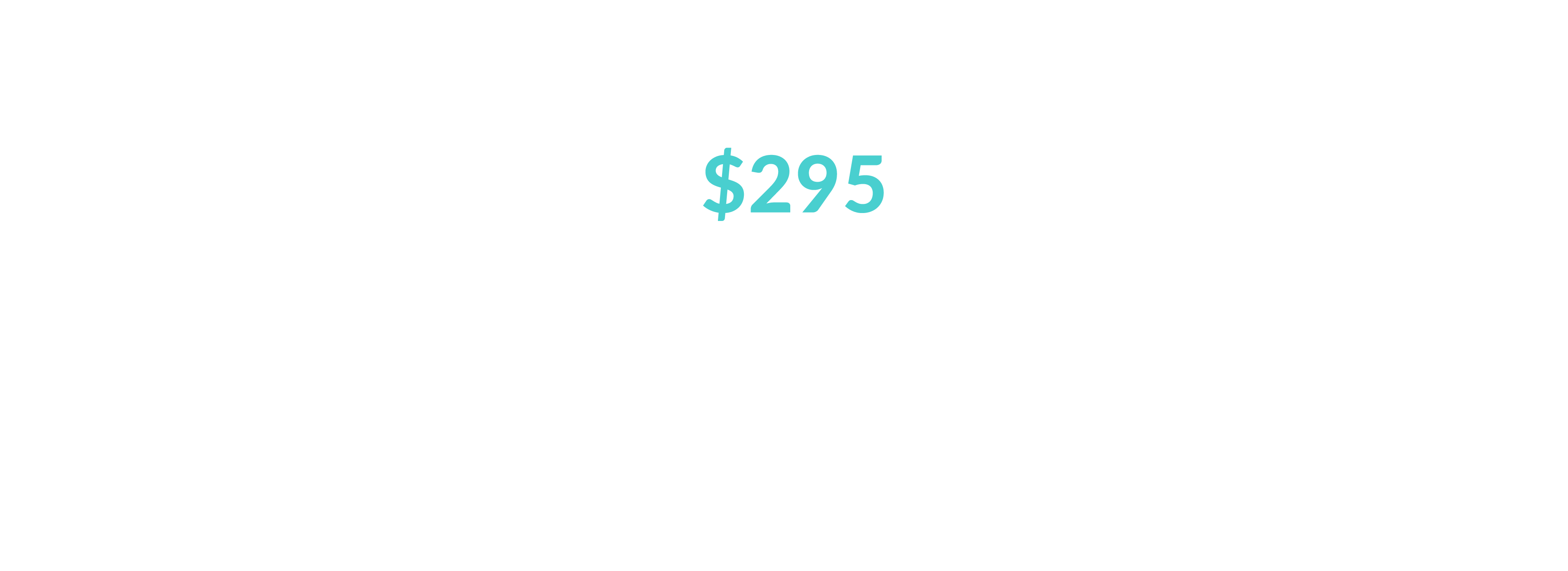 One-Time Payment of $295 (value $1,434)