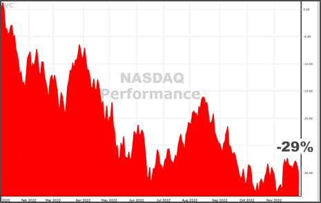 NASDAQ Performance chart -29%