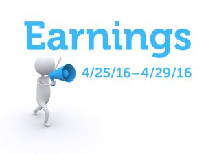Earnings for Apr 25 - Apr 29, 2016